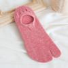 5 Pairs of Women's Summer Pure Cotton Shallow Mouth Silicone Anti Slip Invisible Two Toe Boat Socks