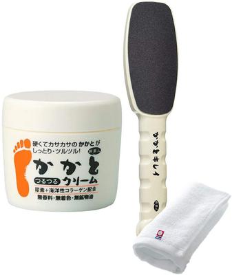 Azuma Shoji Imabari Heel Clean Heel Smoothing Cream 100g Set Travel Dead Skin Heel Care [Includes Towel] & / Beauty, Care, Corns, Calluses,