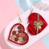 Acrylic Heart Shaped Drop Earrings Stylish Chocolate Gift Box with Bowknot Ear Rings for Birthdays Or Anniversaries