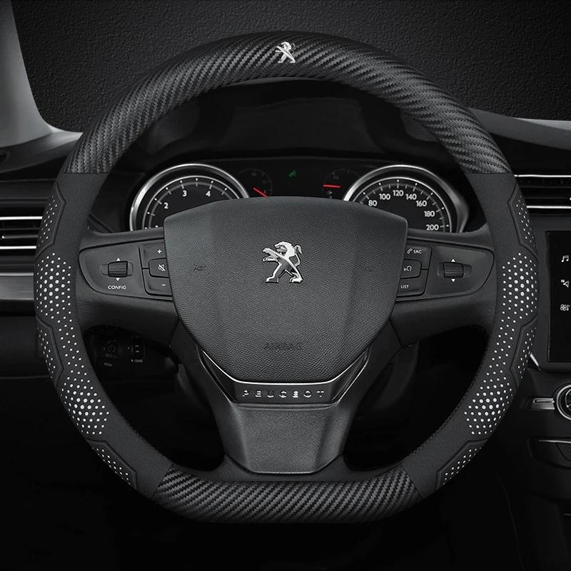 Car Steering Wheel Cover For Peugeot 106 107 108 206 207 208 301 307 308 406 407 408 508 607 2008 3008 4008 5008 GT RCZ Rifter ENH5