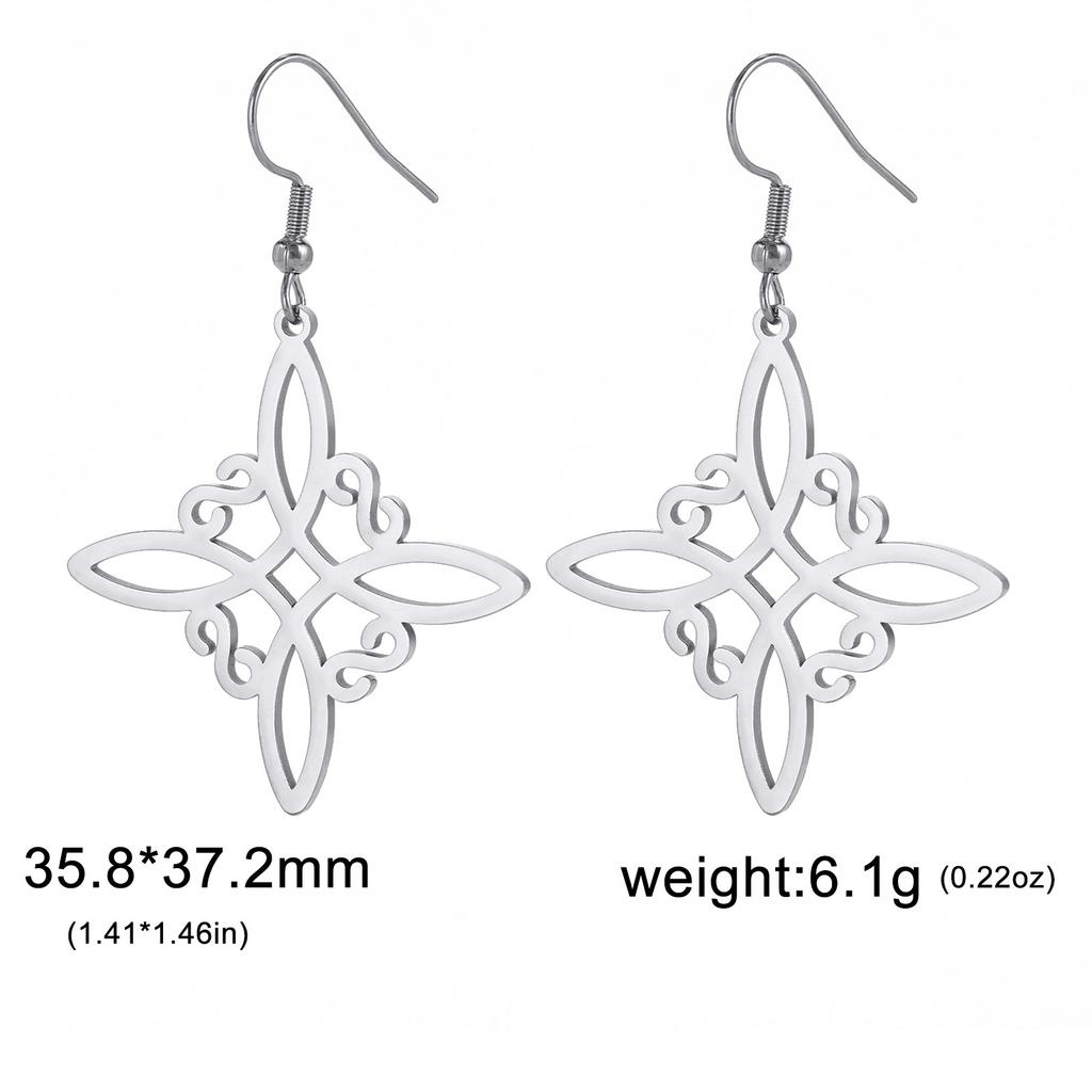 S-Shaped Tassel Pendant Titanium Steel Elegant Earrings For Women Versatile Minimalist Dangle Ear Accessories