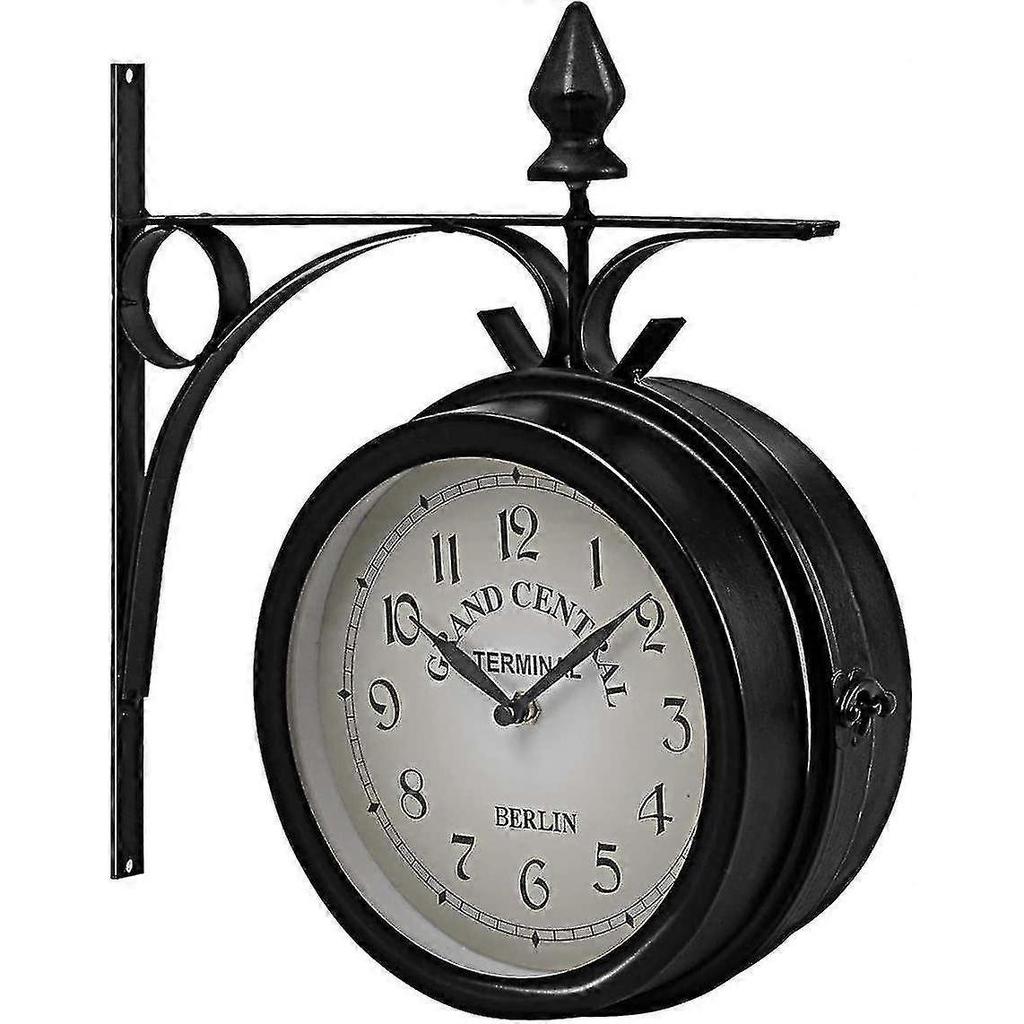 2024,double-sided Wall Clock Station Clock Garden Clock
