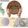 2D Flat Aluminum Whiskey Bar Sign for Home Bar Decor - Rustic Round Metal Plaque - Vintage Man Cave Accessories & Wall Art for Garage, Basement