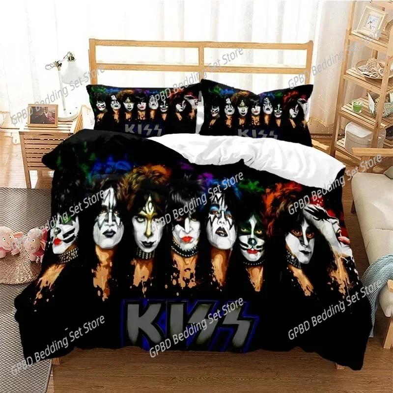 Kiss Rock Band Bedding Set For Bedroom Soft Modern Bedspreads Comefortable Kids Duvet Cover Quilt Cover And Pillowcase