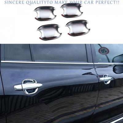 For Toyota Highlander 2008-2013 ABS Silver Exterior Side Door Bowl Cover Trim 4X