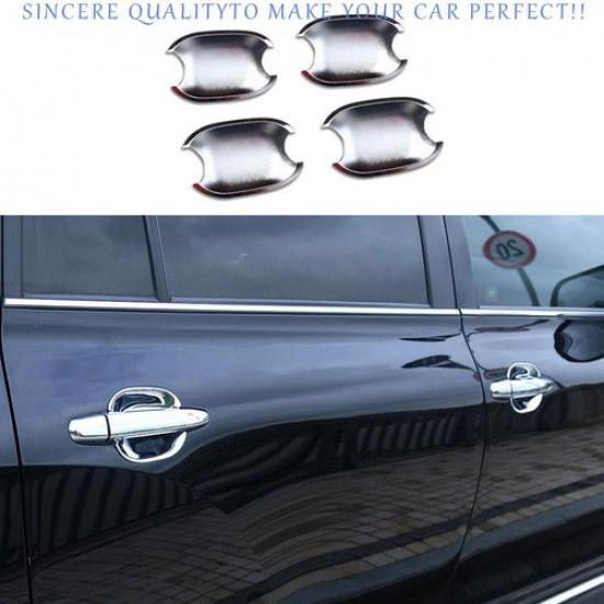 For Toyota Highlander 2008-2013 ABS Silver Exterior Side Door Bowl Cover Trim 4X