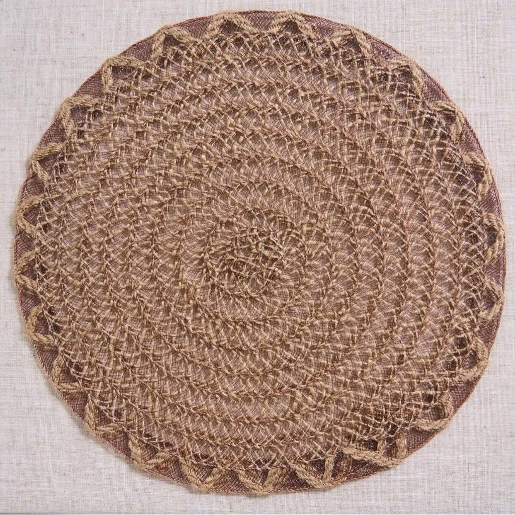 Jute-Platzsets Natürliches Material Rutschfest Hitzebeständig Runde Platzsets Gewebte Matten für Partys Hochzeit Küchentisch-Dekoration