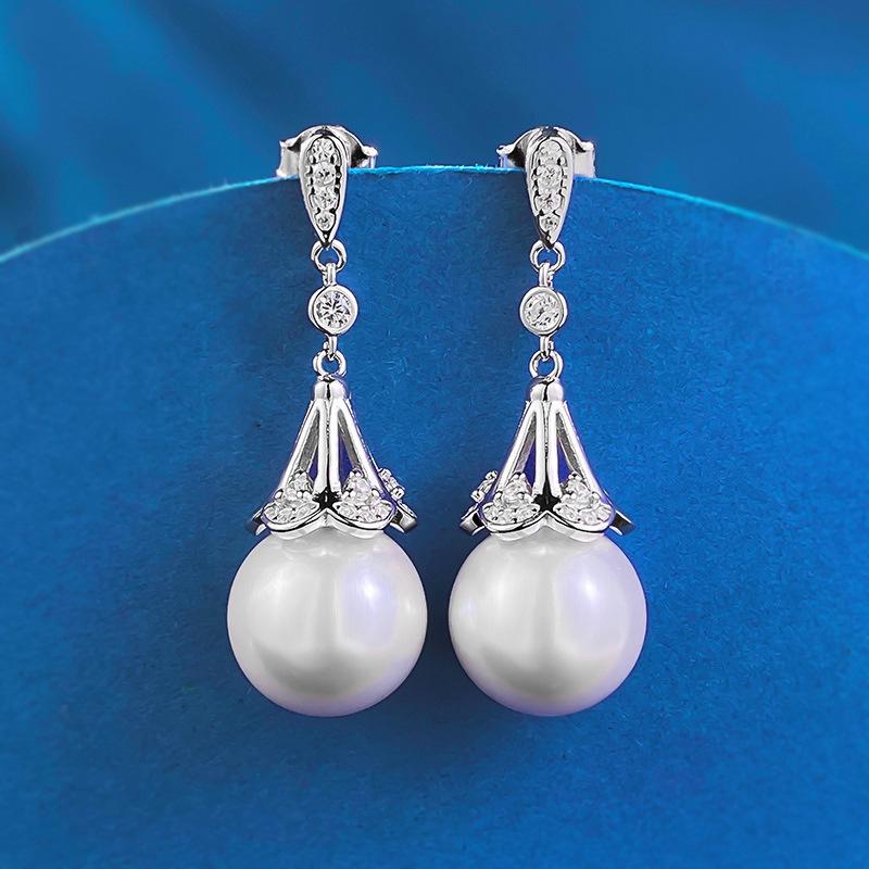 

Серьги-пусеты с жемчугом Lulu Tong 12 мм - Стерлинговое серебро S925, Роскошная микро-сетка, Стиль INS, Серебро, Горячая распродажа. 925 Silver