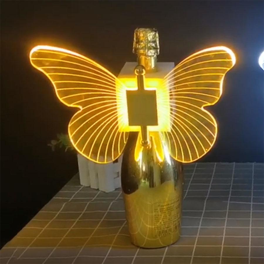 Aluminiumlegierung Wiederaufladbarer blinkender Glow Wine Stick LED Champagnerflasche Wunderkerzen Stick Strobe Baton für Bar Club Decor