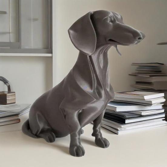 3D Printed Dachshund Figurine PLA Matte Dog Statue Animal Sculpture Home Office Desktop Bookshelf Decoration Ornament
