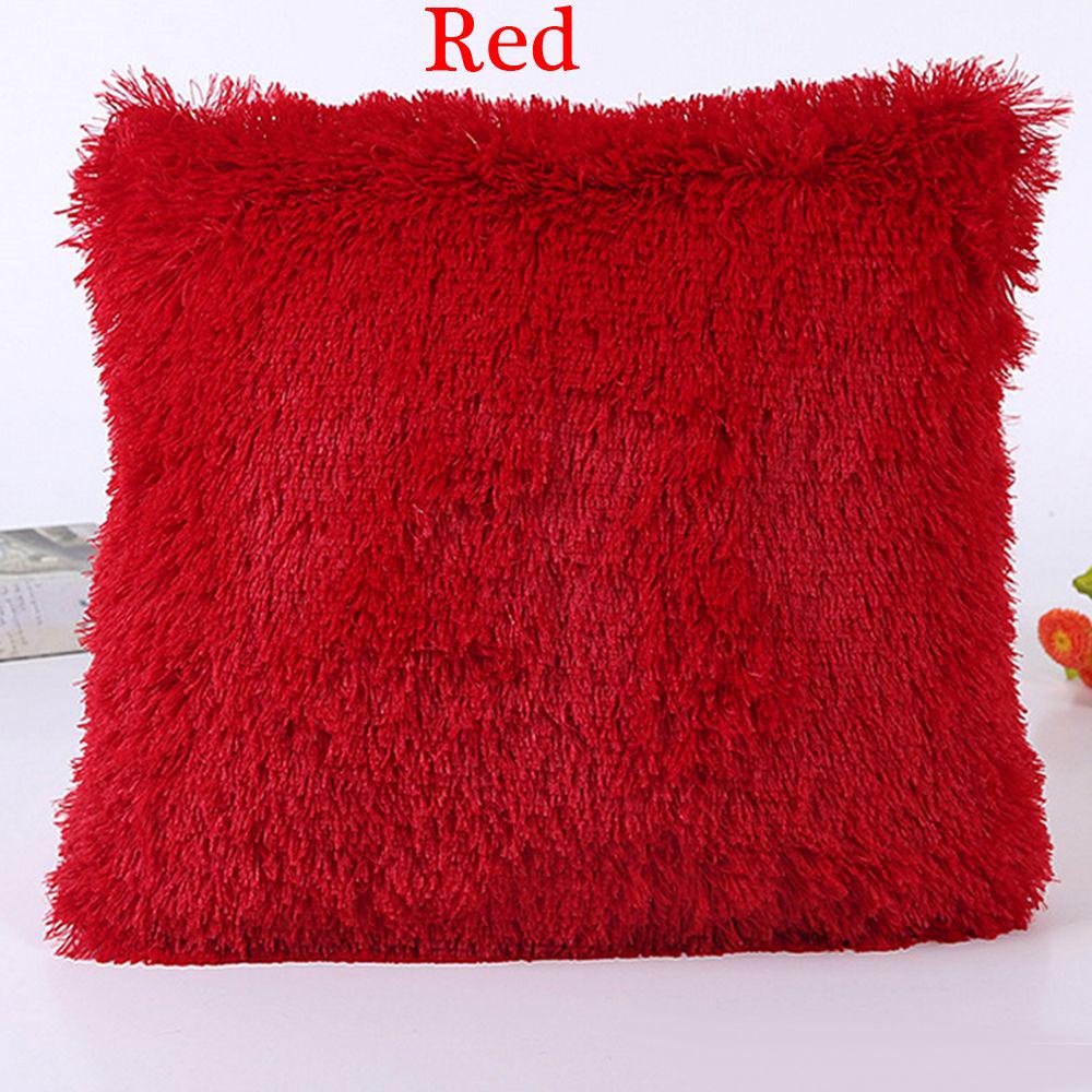 18" Soft Home Decor Waist Fur  Cushion Cover Winter Warm Throw Pillow Cases