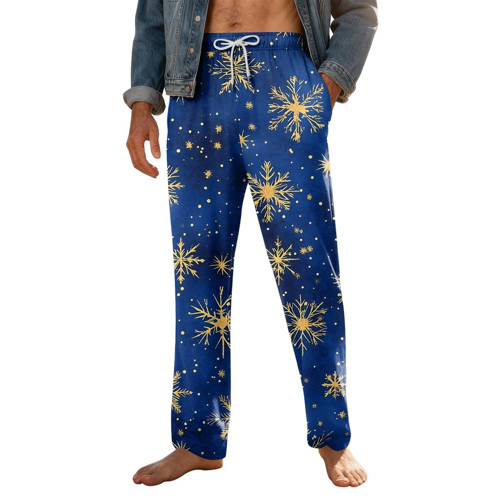 Men's Home Soft Pajama Pants Drawstring With Pockets Casual Sports Pants