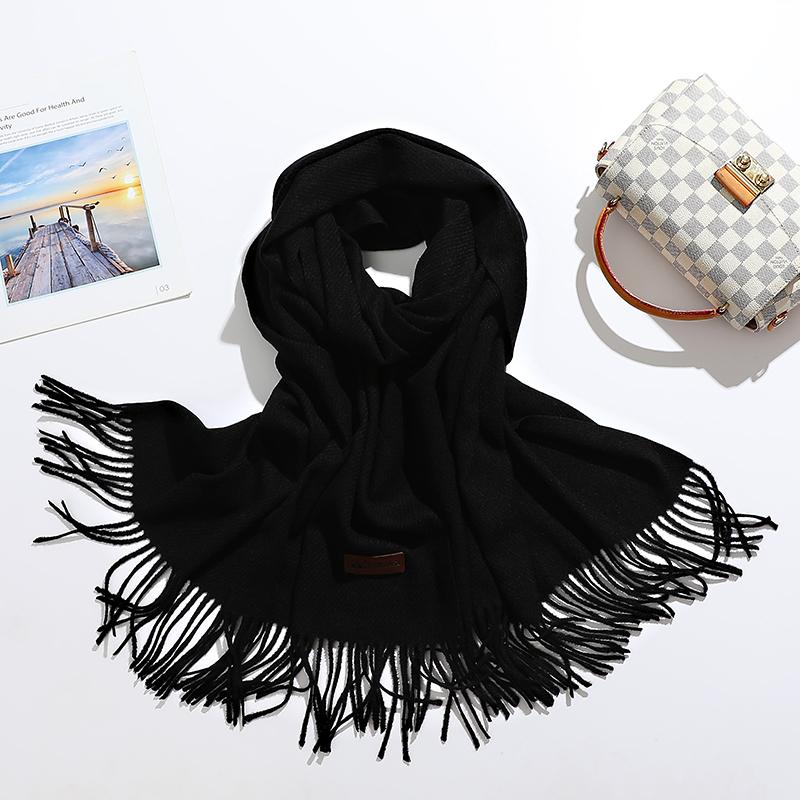 VISROVER New 20 Colors Woman Winter Scarf Fashion Female Shawls Cashmere Handfeeling Winter Wraps Solid Color Winter Hijab Gift