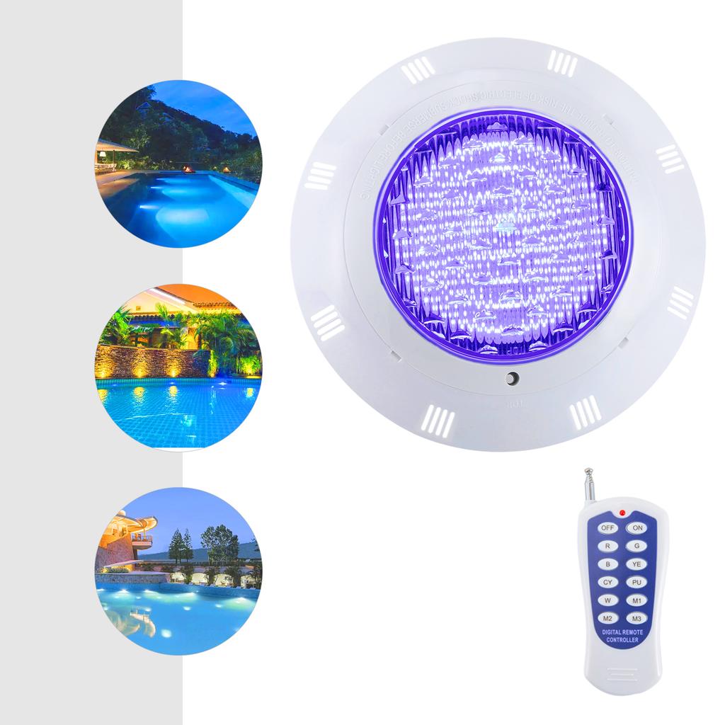 Pool Light Underwater Color-Change LED RGB 12V 36W with Remote Submersible Led Light Waterproof LED Inground Swimming Pool Light