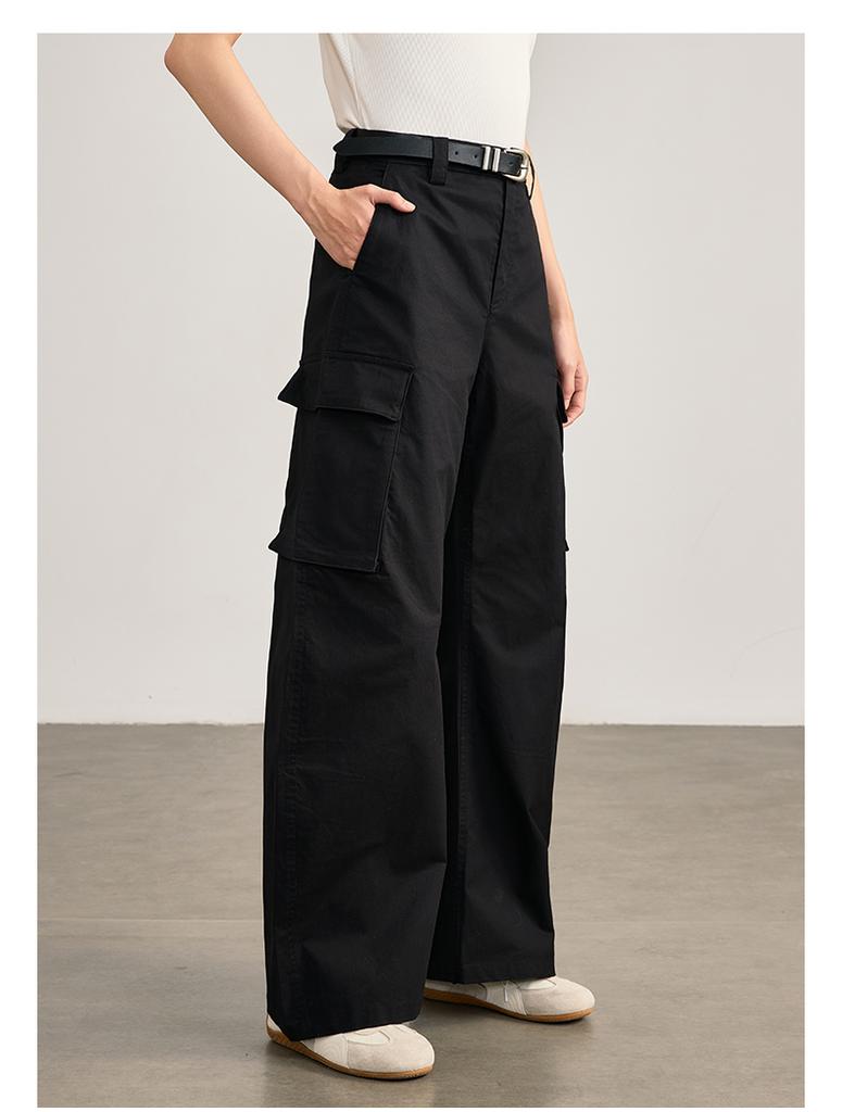 Qianwen American style workwear pants 2026 spring new casual loose multi pocket practical cotton pants