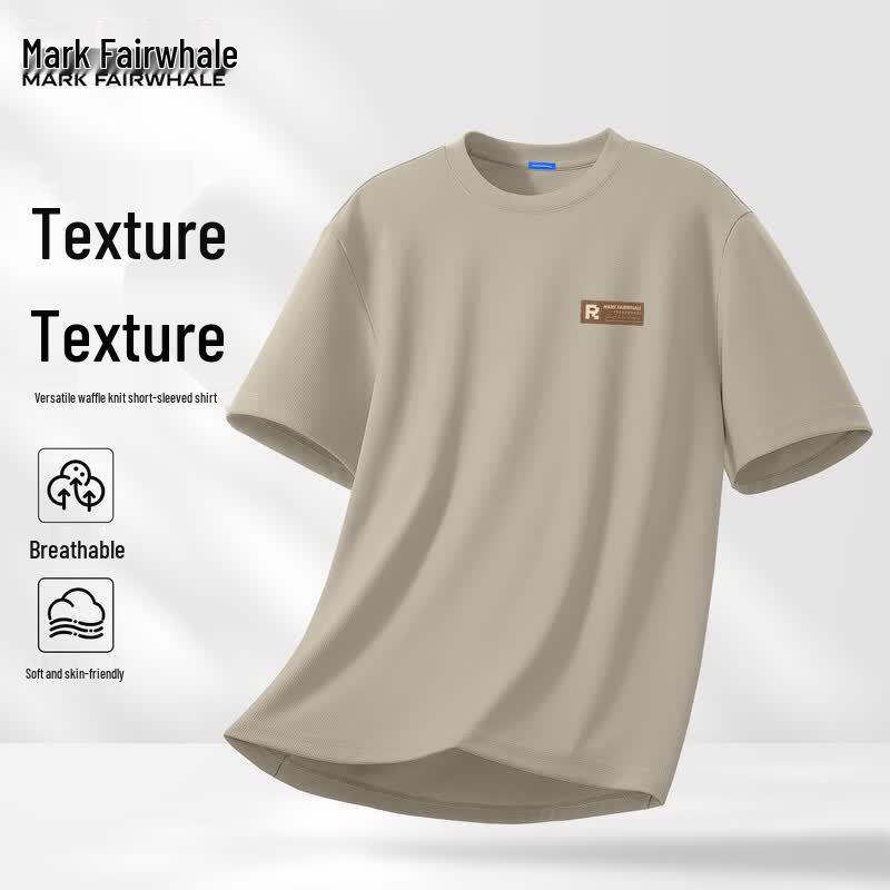 

Mark Fairwhale Men s Ice Silk Waffle Knit Short Sleeve T-Shirt M