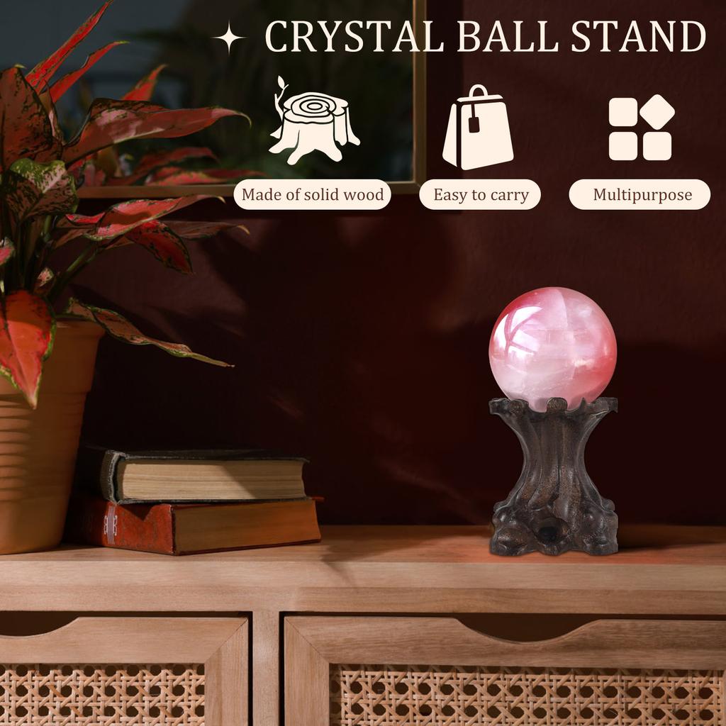 Crystal Ball Wood Rack Retro Display Stand Base  For Crystal Ball Collection Sphere Globe Stone Crystal Ball Holder Home Decor