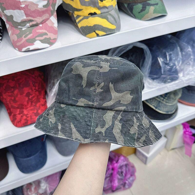 Japanese Tooling Washed And Old Camouflage Outdoor Mountaineering Sun Protection Bucket Hat Summer Training Camping Basin Hat