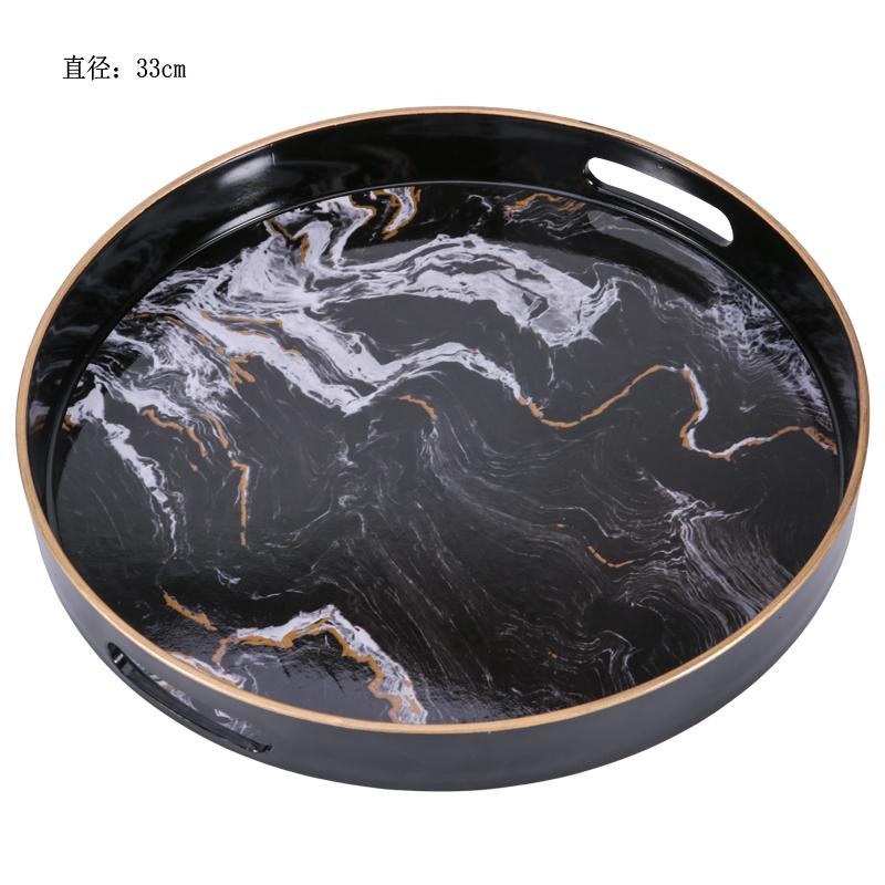 

Nordic Marble Texture Storage Plastic Tray Fruit Food Teacup Home Storage Box Jewelry Necklace Display Tray Home Decoration