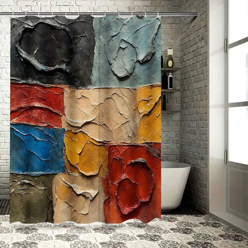

Artistic Watercolor Shower Curtain Modern Abstract Design For Bathroom Decor Heavy Duty Fabric Waterproof Shower Curtains Set Wi W60H190(CM)-1 Pcs