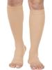 Open-Toe Compression Socks: Women's Zippered Venous Calf Support for Sports