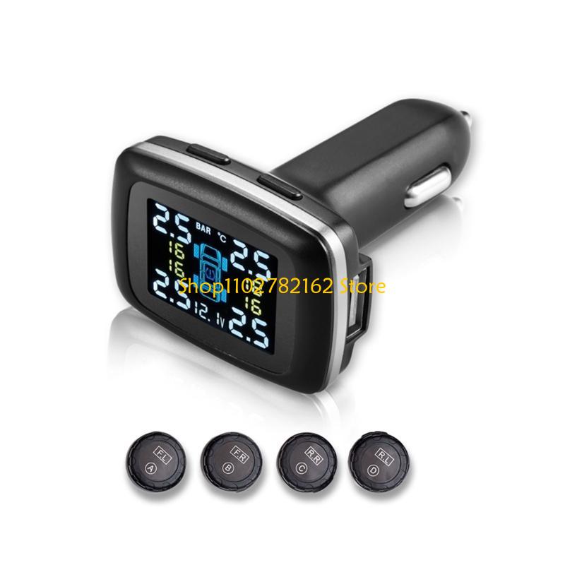 547B TPMS Tire Pressure Monitor 4 External/Internal Real-time Display 0-3.5Bar for EE