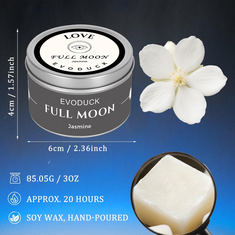 EVODUCK Full Moon Scented Candles 3oz Law of Attraction Manifestation Energy Boosting Christmas Home Decoration Jasmine Candles