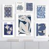 Navy Blue Abstract Matisse William Morris Wall Art Print Canvas Painting France Flower Nordic Posters Decor Pictures Living Room