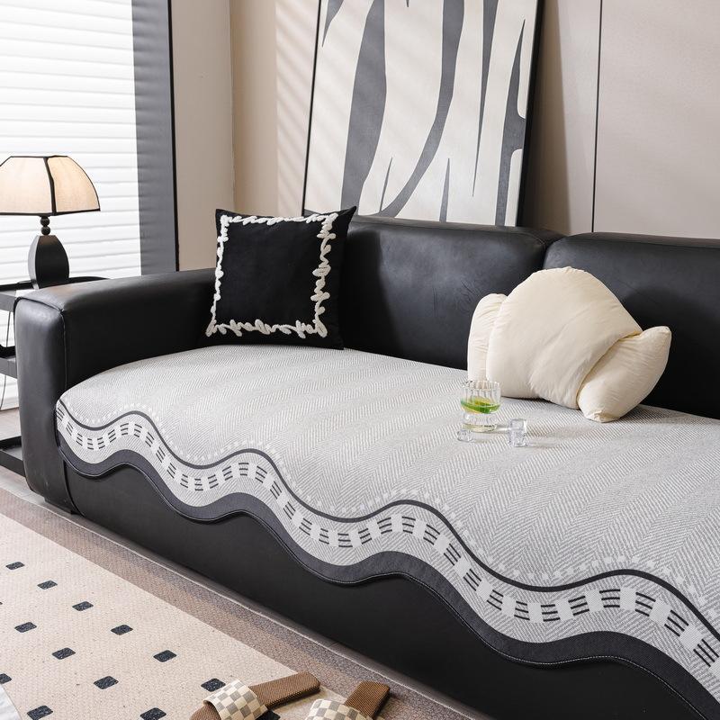 Summer Special-Shaped Ice Silk Sofa Cushion  New Irregular Straight Row Leather Sofa Mat Seat Cushion Non-Slip Cover Cloth Towel