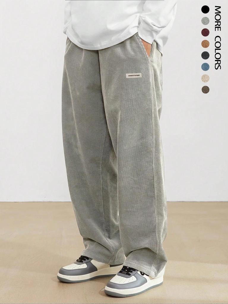 Men's Retro Corduroy Straight-Leg Pants - Spring/Summer Collection