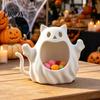 PLA Material Craft Decor 3D Printed Halloween Ghost Cat Storage Holder, Decorative Kitten Statue with Trendy Desktop Container Hollow Storage,
