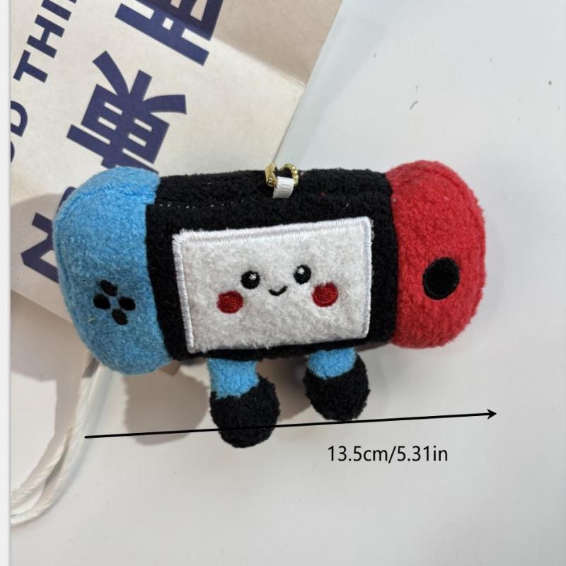 Game Consoles Plush Toy Keychain Cartoon Soft Stuffed Doll Pendant Car Key Ring Backpack Bag Decor Kid Gift