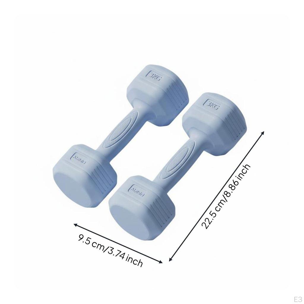 2 Pieces Dumbbell Vinyl Coated NonSlip Grip Hand Weight for Women, Beginners, Home