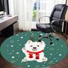 1PC Christmas Pup Office Round Area Rug,  Mat Suitable ForOffice, Under Office Chairs Bedroom Living Room Home Decor, Room Deco