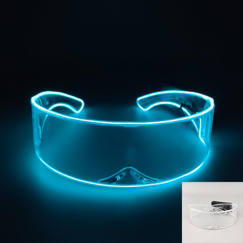 Wireless Glowing Led Glasses NightClub Masquerade Concert Performance Props DJ LIGHT Y2k Glasses Futuristic Robot Led Sunglasses