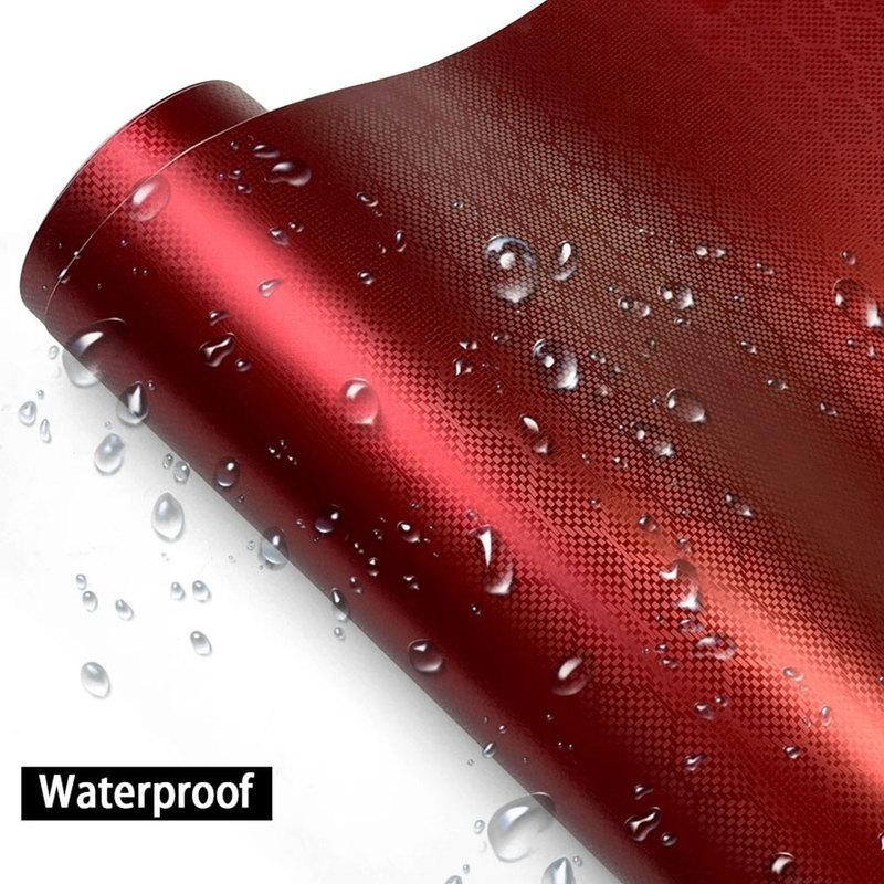 

matte Carbon Fiber Sticker red Diamond Forged Carbon Film PVC Car Vinyl Wrap DIY Car Body Decoration Sticker Auto Accessories 10cm x 152cm