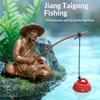 Mini Aquarium Artificial Landscape Ornament Floating Island Fishing Man Statue Fish Tank Rockery Floating Hover Platform Decor