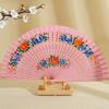 Folding Fan Wood Spanish Fan For Dancing Printing Hand Folding Fan Home Decorations