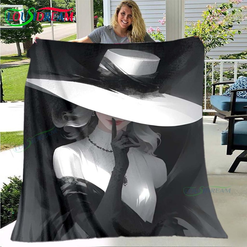 Fashion New Woman-Sexy Pattern Blanket Flannel Thin Blanket Portable Home Travel Office Lunch Break Blanket Birthday Gift