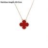 Four-leaf Clover Necklace for Women Natural White Mother-of-pearl Carnelian Sweater Chain