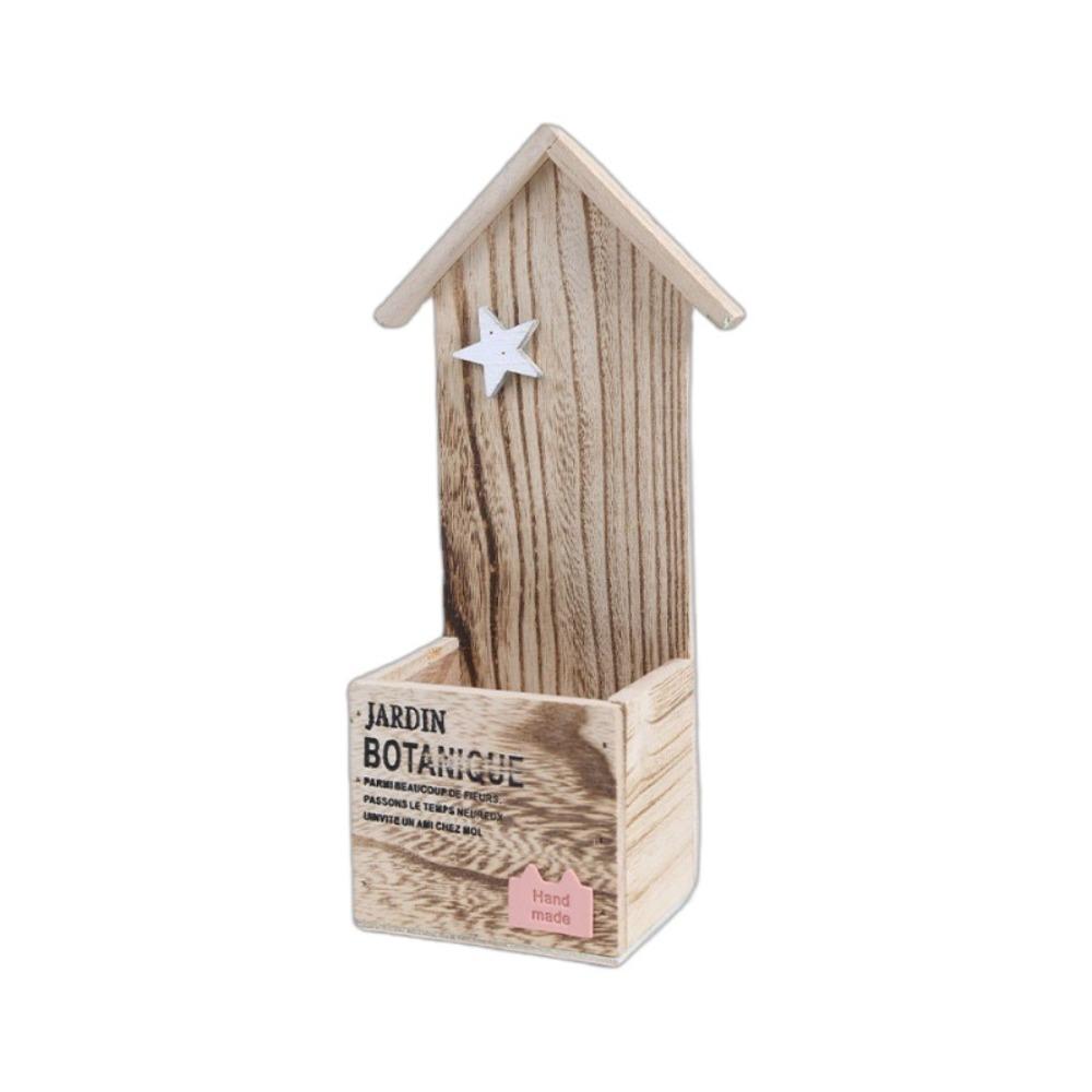 Vintage Flower Pot Wooden Pen Holder Crafts Storage Box  Miscellaneous Organizer