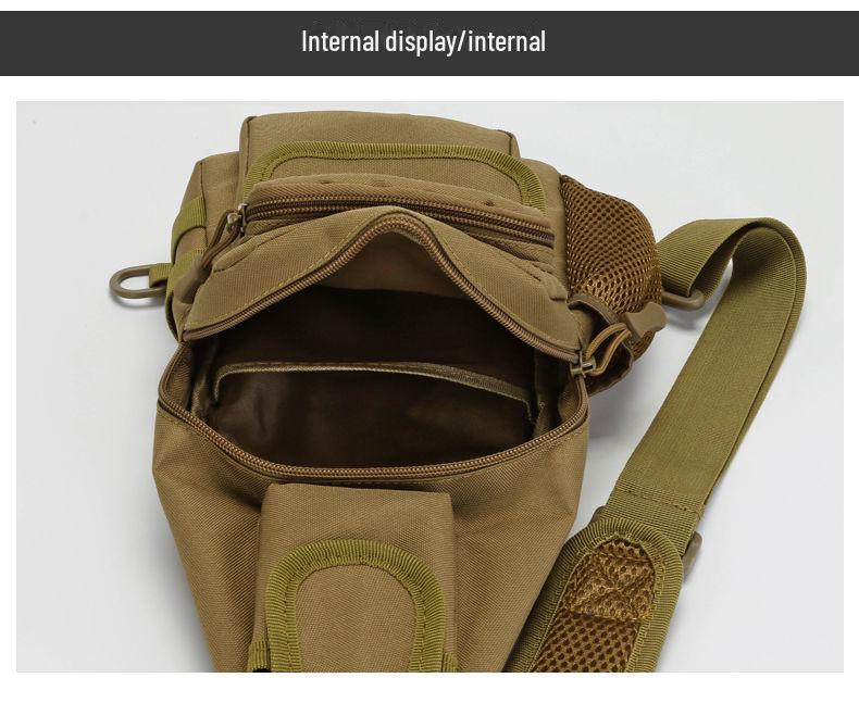 Men's Casual Sports Chest Bag with Water Bottle Holder - Ideal for Travel, Leisure, Cycling, and As a Messenger or Shoulder Bag.