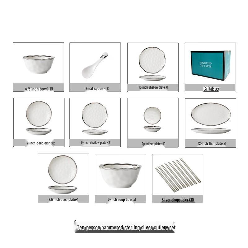 Qianxing Hammered Ceramic Dinnerware Set