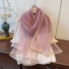 Elagant Shimmer Pearls Striped Hijab Scarf Soft Long Sunscreen Shawl Plain Solid Breathable Foulard Hijab
