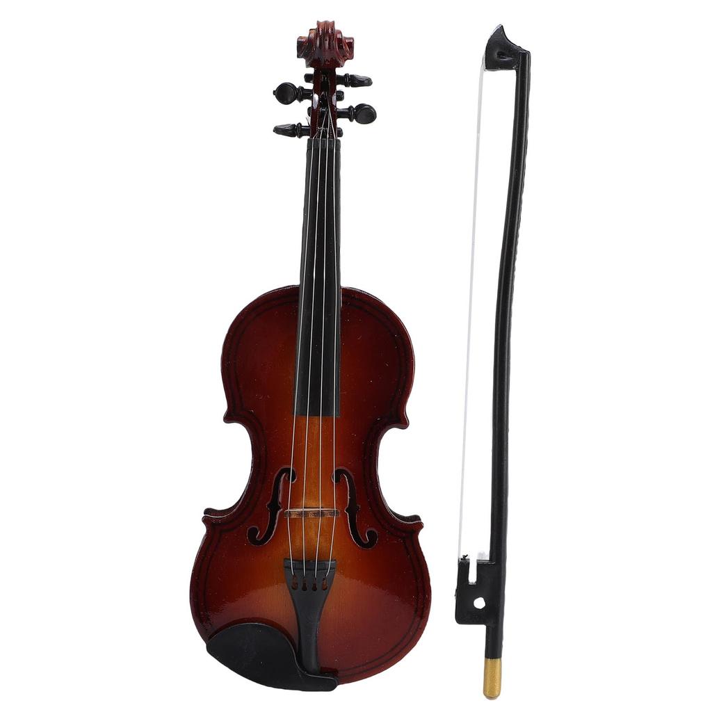 Mini Instrument Muzyczny Skrzypce 14cm Lipa Miniaturowe Skrzypce Ozdoba Dekoracyjna z Futerałem do Domu