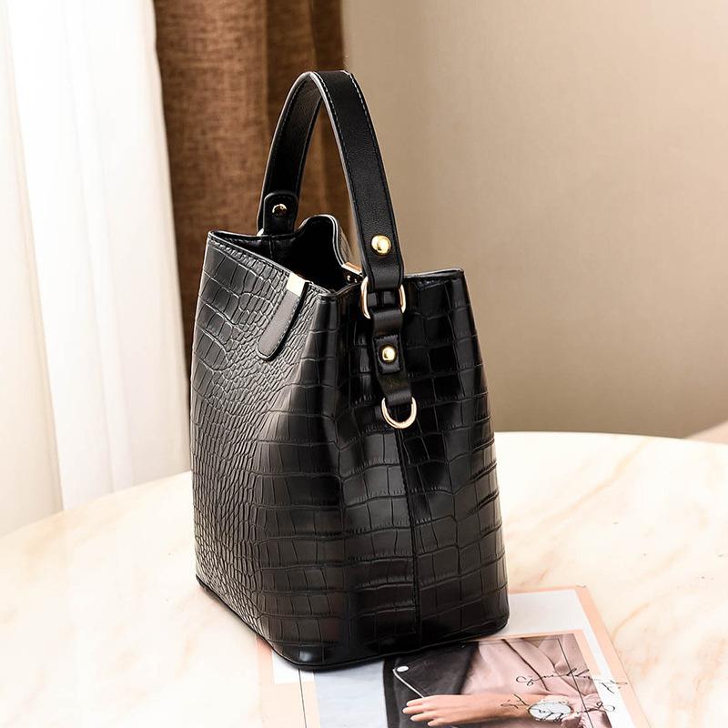Hot-selling bags women's bags new versatile bucket bags crocodile pattern shoulder messenger bags