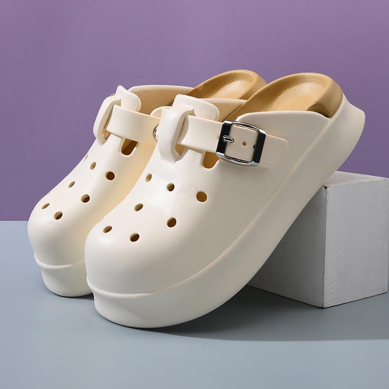 24 new summer hole shoes girls EVA wear non-smelly foot bag head half drag fashion versatile slippers