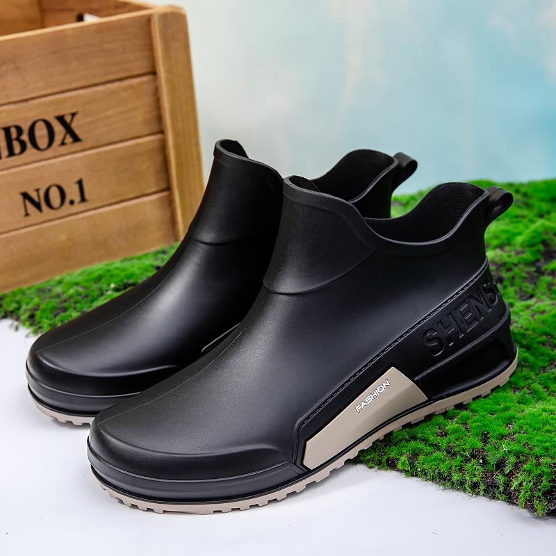 

Модные короткие резиновые сапоги мужские универсальные верхняя одежда пара водная обувь кухонная резиновая обувь водонепроницаемая обувь для автомойки женская обувь для дождя 44