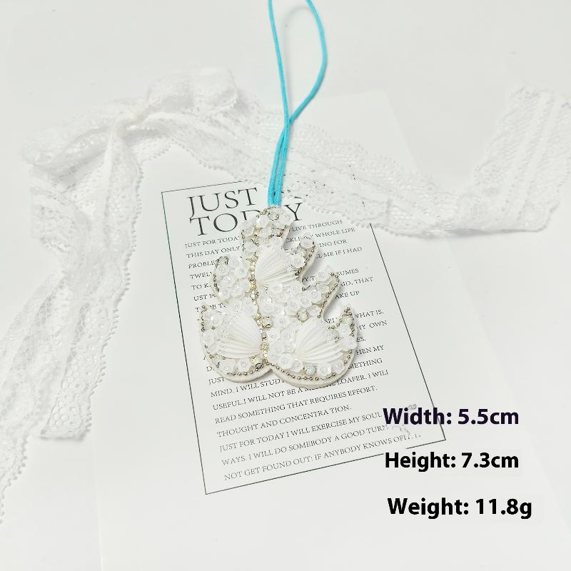 1 Piece Butterfly Applique Patch Hanging Rope Keyring  Starfish Sequin Handmade Beaded Clothing Sew On Patches Pendant