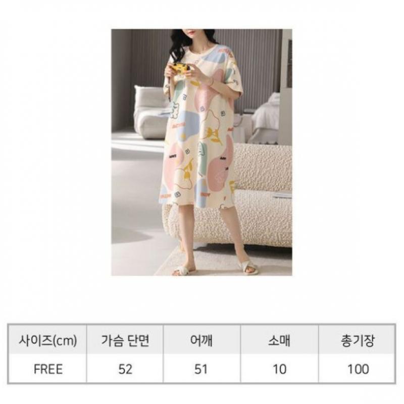 Shop   Women Cooling Short Sleeve Pajama Dress Won Wdr Wf0633c